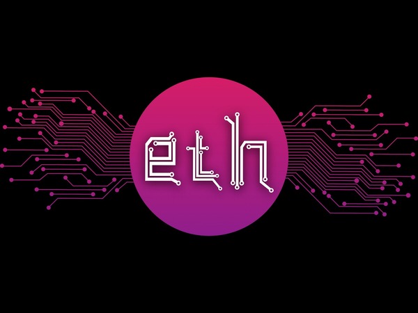 Neon ETH logo with circuit lines