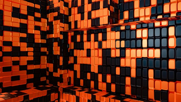 Orange abstract blocks